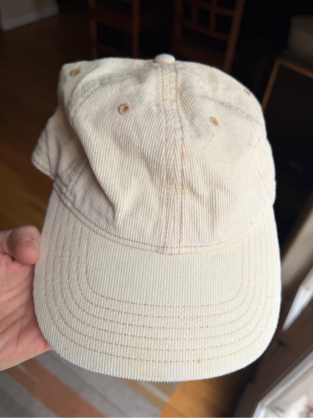 Aerie cream corduroy hat